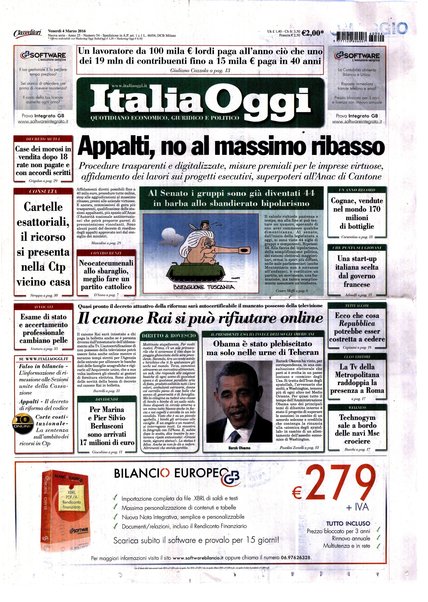 Italia oggi : quotidiano di economia finanza e politica